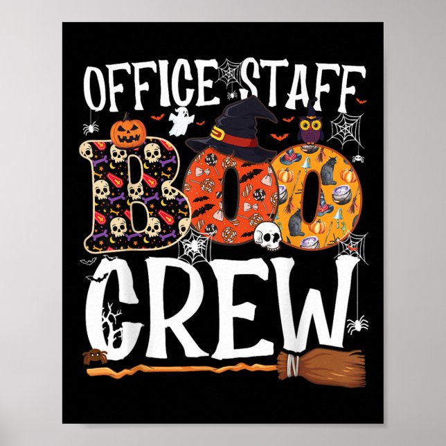 Office Staff Boo Crew Funny Halloween Matching Cos Poster (Framsidan)