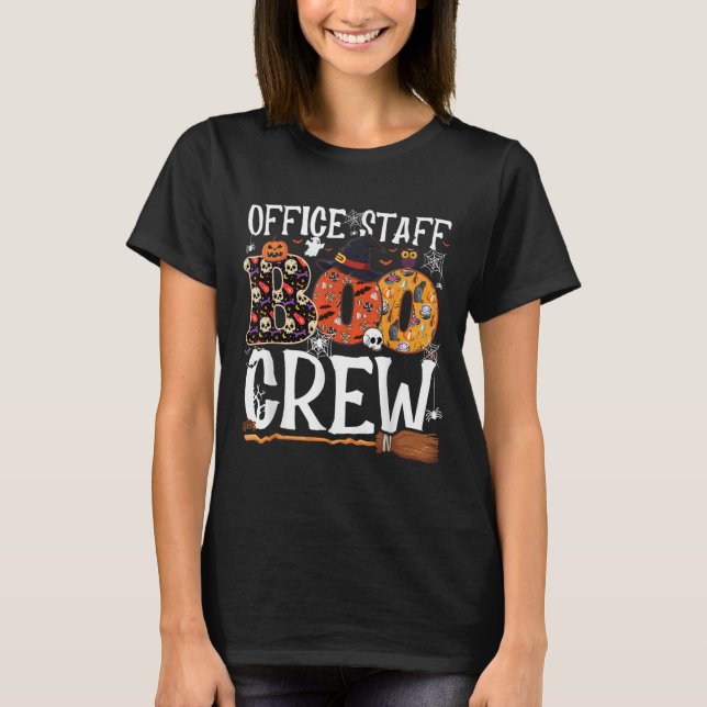 Office Staff Boo Crew Funny Halloween Matching Cos T Shirt (Framsida)