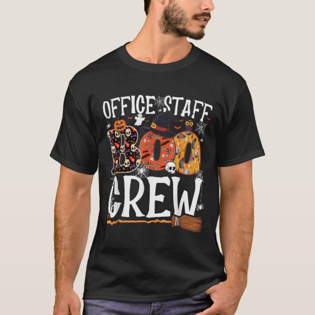 Office Staff Boo Crew Funny Halloween Matching Cos T Shirt (Framsida)