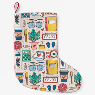Office Stationery: Quirky Seamless Struktur Liten Julstrumpa