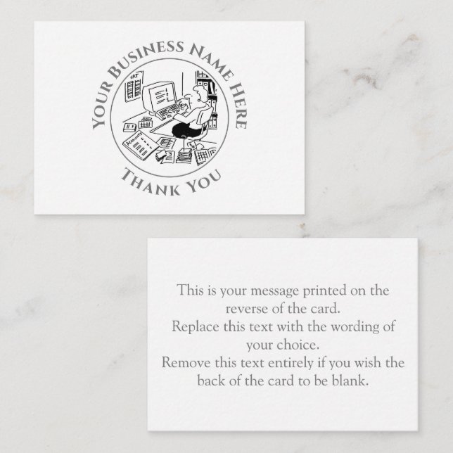 Office Support Tackkort-kort Anteckningskort (Fram/baksida)