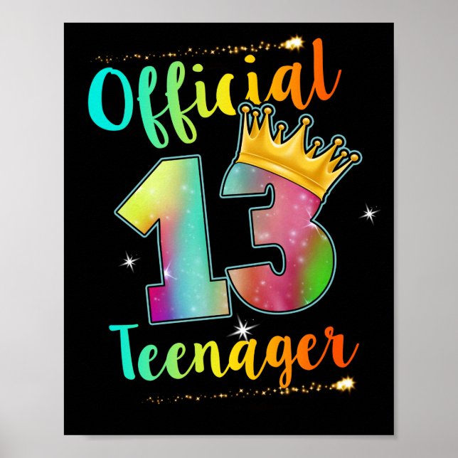 Office Teenager 13 Krona-år gammal 13:e födelsedag Poster (Framsidan)