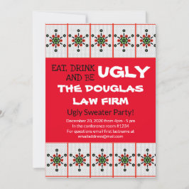 Office Ugly Sweater Party Work Helgdag Event Inbjudningar