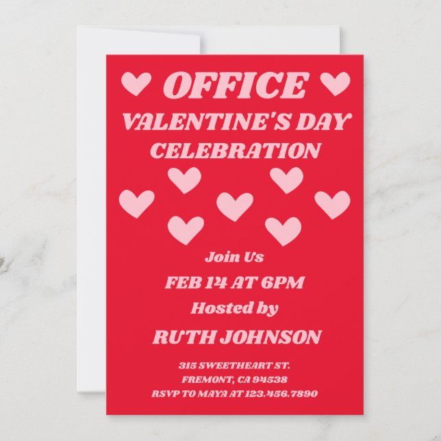 Office Valentine’s Day Celebration Inbjudningar (Framsida)