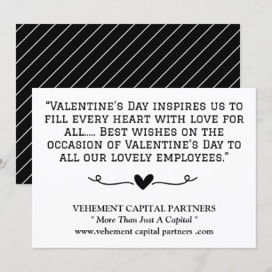 Office Valentines day för svarta och vita anställd Kort