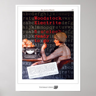 Office Woodstock Typewriter Ad. Poster