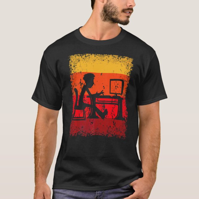 Office Work Programmer Home Office Vin T Shirt (Framsida)