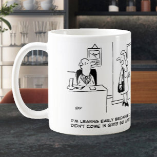 Office Worker förklarar varför hon Lämnar Tidigt Kaffemugg