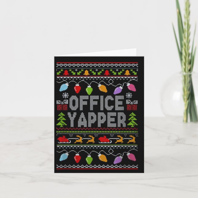 Office Yapper Ugly Sweater Christmas  Kort (Framsida)