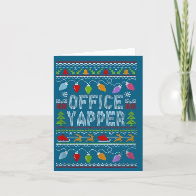 Office Yapper Ugly Sweater Christmas  Kort (Framsida)