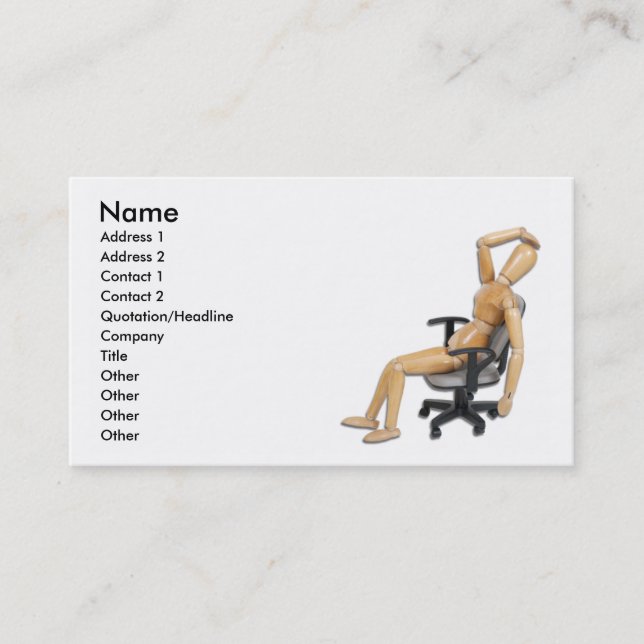 OfficeFrustration namn, adress 1, adress 2,… Visitkort (Framsida)