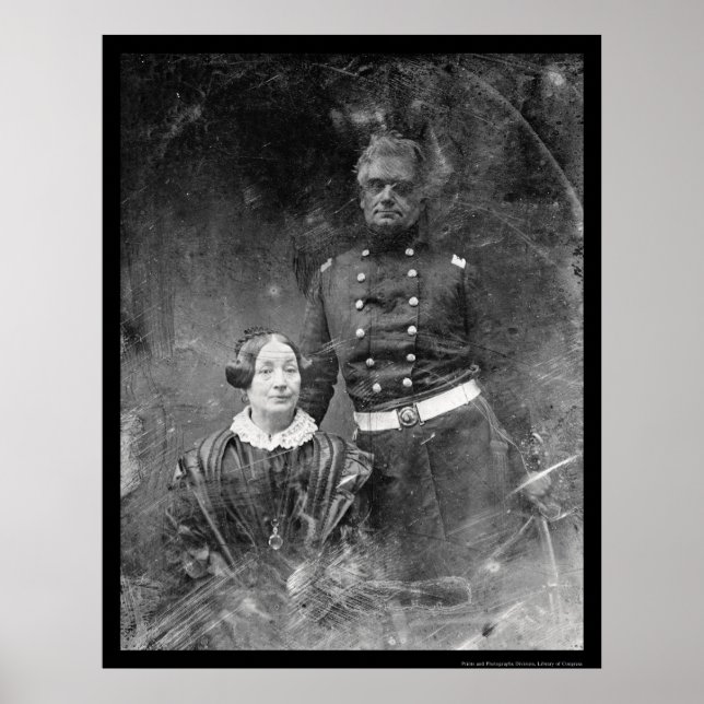 Officer med Woman Daguerreotype 1851 Poster (Framsidan)