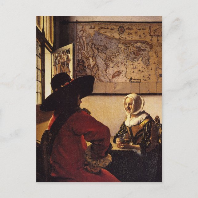 Officer och döende flicka vykort (Framsida)