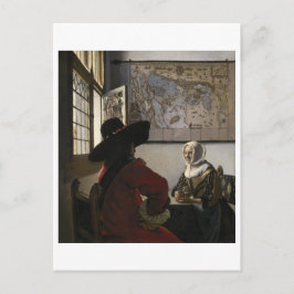 Officer och dotter av Johannes Vermeer Vykort