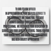 OFFICER PENSION PLAQUE