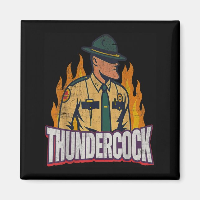 Officer Sergeant Cius Thunder Bodycam Funny Meme  Magnet (Framsidan)