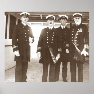 Officerare på Titanic före avgång C 1912 Poster