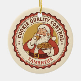 Official Cookie Quality Control Funny Christmas Julgransprydnad Keramik