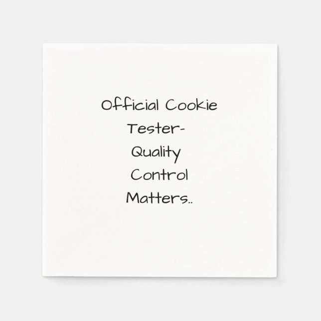 Official Cookie Tester- Quality Control Matters  Pappersservett (Framsidan)