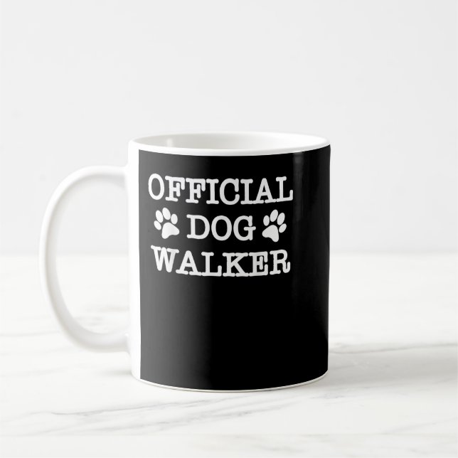 Official Dog Walker Cute Dog Walking Rescue Dog Tr Kaffemugg (Vänster)