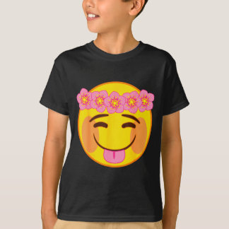 Official Emoji Flower Crown Tongue Yellow Smile Fa T Shirt