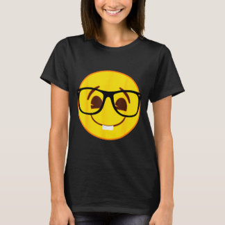 Official Emoji Nerd Gles Yellow Smile Face  T Shirt