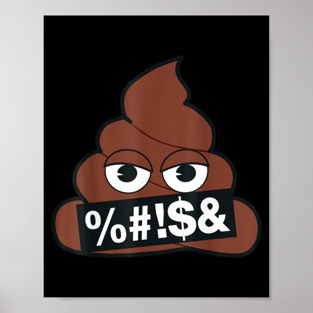 Official Emoji Poop Censored Yellow Smile Face  Poster (Framsidan)