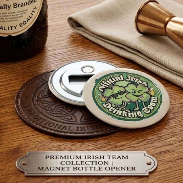 Official Irish Drinking Team Funny Retro 90s Flasköppnare (Skapare uppladdad)