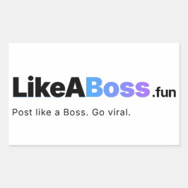 Official LikeABoss.fun Logo Sticker  Rektangulärt Klistermärke