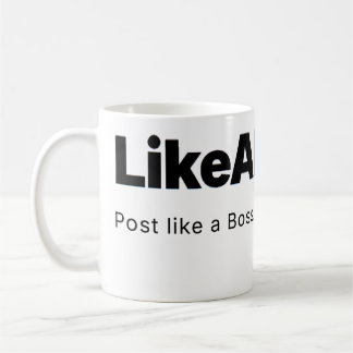 Official LikeABoss.fun Minimalist Logo Mug Kaffemugg