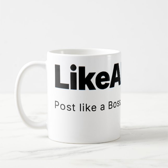 Official LikeABoss.fun Minimalist Logo Mug Kaffemugg (Vänster)