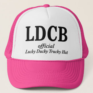 Official Lucky Ducky Trucky Hat: Pink with Initial Keps