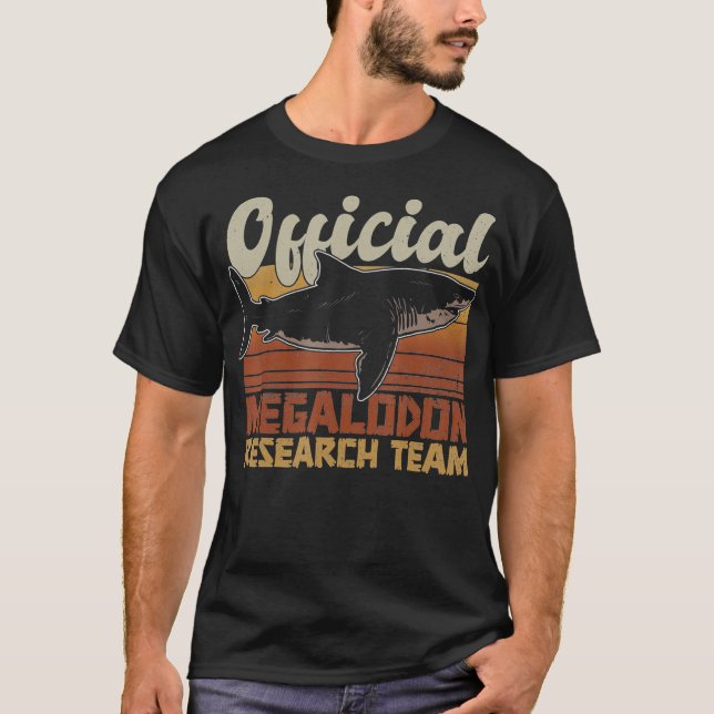 Official Megalodon Research Team  Megalodon Shark  T Shirt (Framsida)