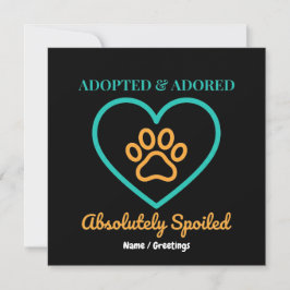Official Rescue Pet Badge Adopted Adored & Spoiled Inbjudningar