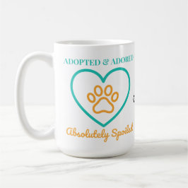 Official Rescue Pet Badge Adopted Adored & Spoiled Kaffemugg