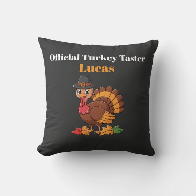 Official Turkey Taster Thanksgiving Pillow | 16x16 Kudde (Framsida)
