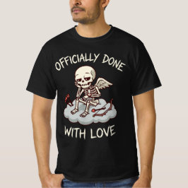 Officially Done With Love Skeleton Cupid Design T Shirt