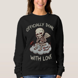 Officially Done With Love Skeleton Cupid Design T Shirt