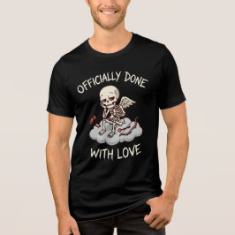 Officially Done With Love Skeleton Cupid Design T Shirt