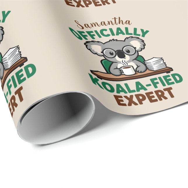 Officially Koala-fied Expert Funny Coffee Pun Presentpapper (Rullad Hörn)