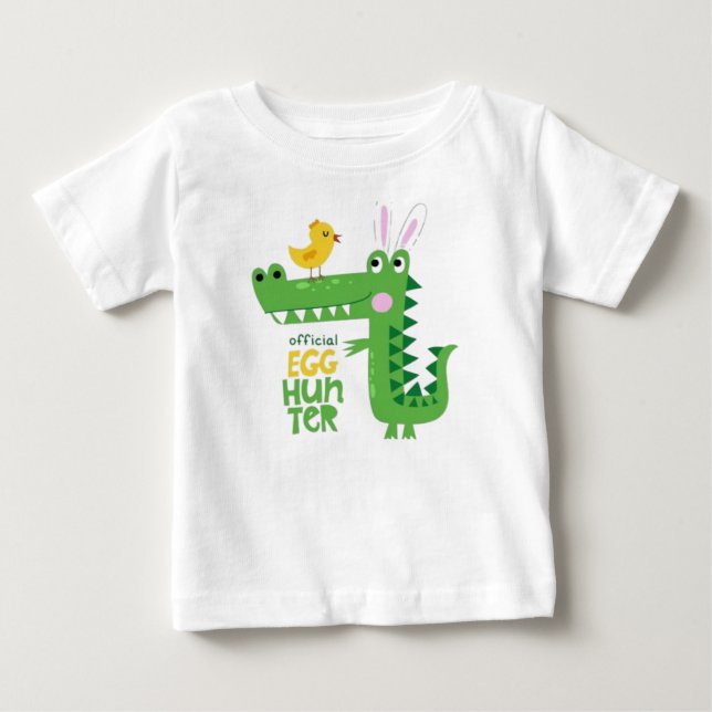 Officiell Äggjägare Söt dinosaurie Baby T-Shirt (Framsida)