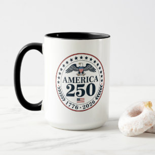 Officiell amerikansk 250-årsjubileumsminnesmärke mugg