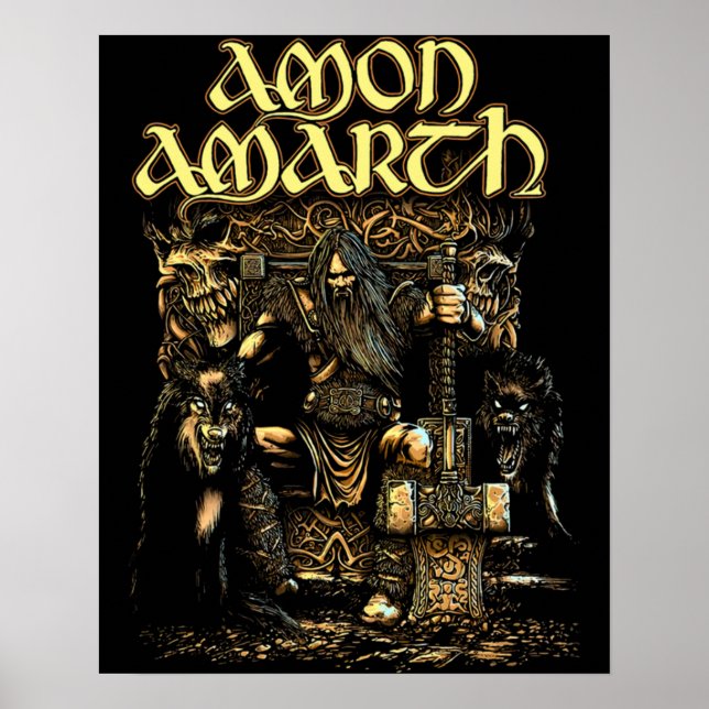 Officiell av Amon Amarth Thor Band Logotyp  Poster (Framsidan)