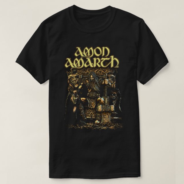 Officiell av Amon Amarth Thor Band Logotyp  T Shirt (Design framsida)