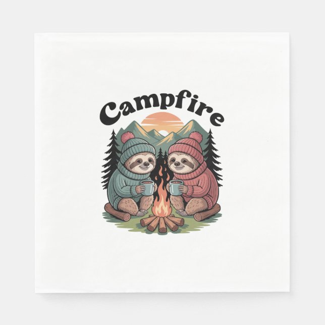 Officiell av campinggrupp i Sloth Campfire Pappersservett (Framsidan)