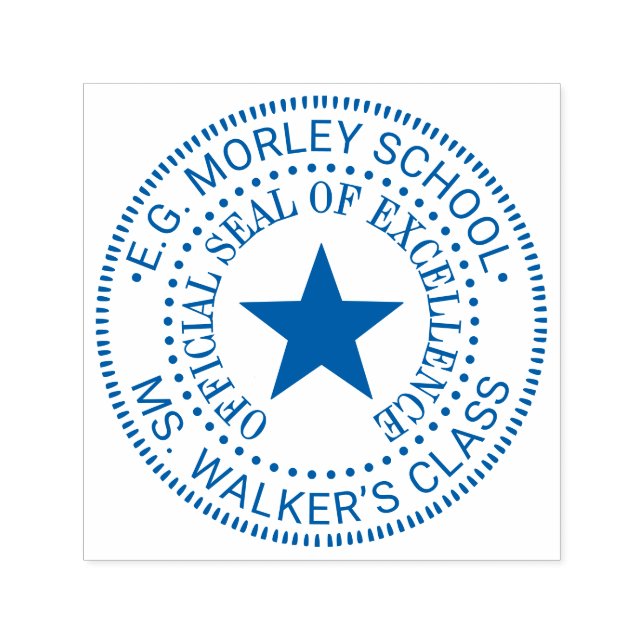 Officiell av högskoleexamen i skollärarstjärnan självfärgande stämpel (Design)