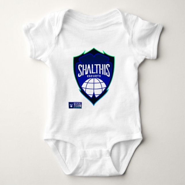 Officiell baby Shalthis Esports som är i ett Tee Shirt (Framsida)