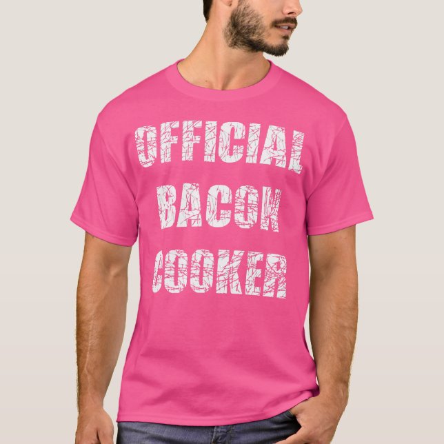 Officiell Bacon Cooker Funny Family Camping Group  T Shirt (Framsida)