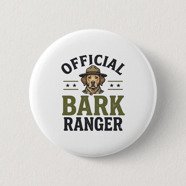 Officiell Bark Ranger Hund Vintage Grafisk_1 Knapp (Framsida)