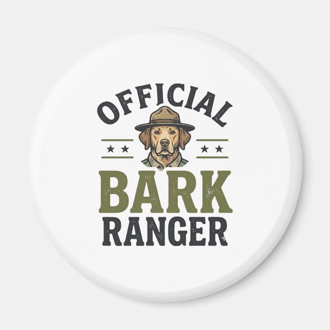 Officiell Bark Ranger Hund Vintage Grafisk_1 Magnet (Framsidan)